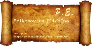 Prikosovits Eliána névjegykártya